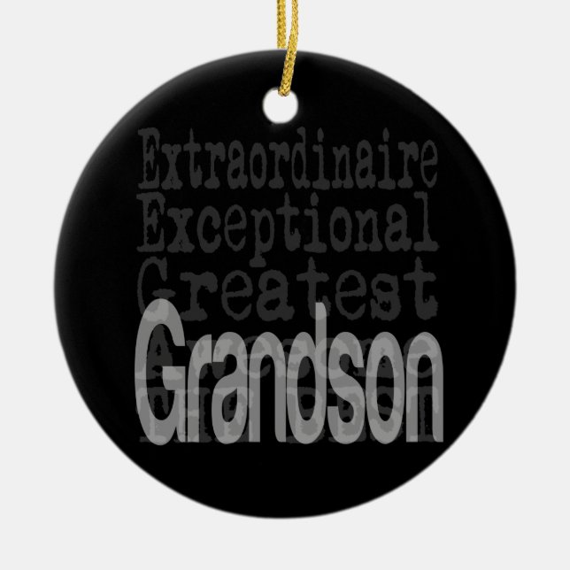Grandson Extraordinaire Ceramic Tree Decoration (Front)