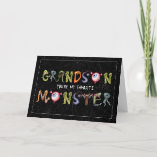 Grandson Favourite Monster Funny Halloween Card