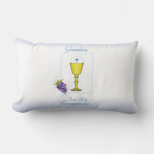 Grandson First Communion, Chalice with Host Lumbar Cushion
