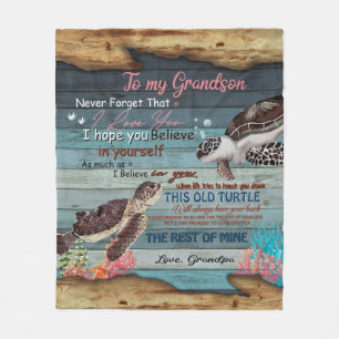 Grandson Gift   Letter To My Grandson From Grandpa Fleece Blanket