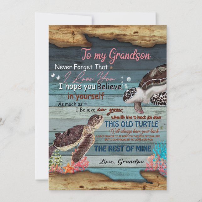 Grandson Gift | Letter To My Grandson From Grandpa Holiday Card (Front)