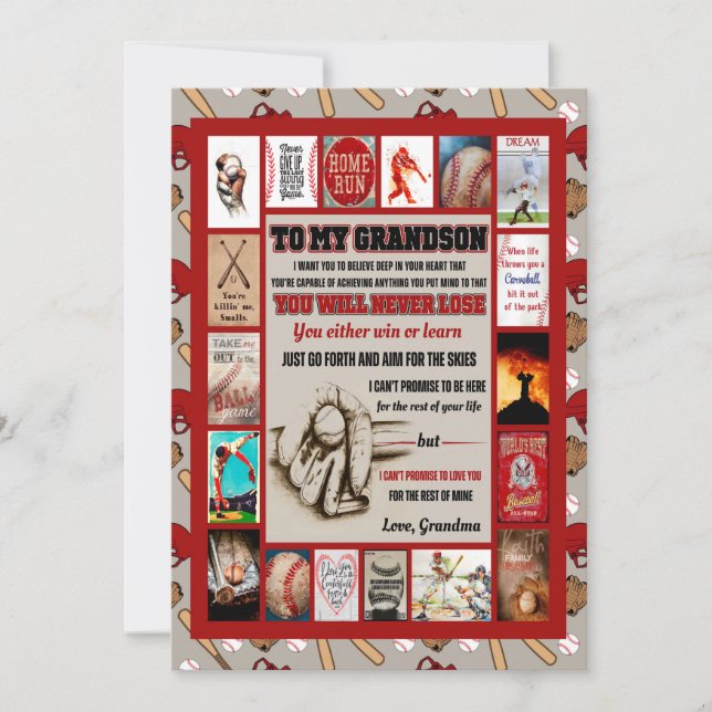 Grandson Gifts | To My Grandson Love From Grandma Holiday Card (Front)