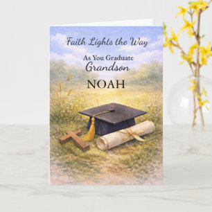 Grandson Graduation Christian Personalized Faith Card