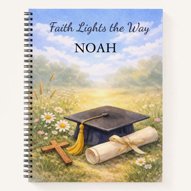 Grandson Graduation Personalised Christian Gift Notebook (Front)