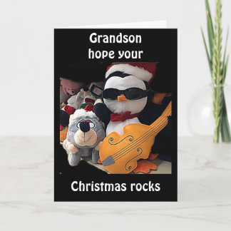 GRANDSON-H0PE Y0UR CHRITMAS "R0CKS" HOLIDAY CARD