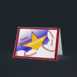 Grandson - Happy Birthday Baseball Loving Grandson Card<br><div class="desc">Fun card to wish your baseball loving grandson a happy birthday. Add a picture of your grandson with you cheering his favourite baseball team to the inside of the card for an extra special touch.</div>
