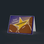 Grandson - Happy Birthday Football Loving Grandson Card<br><div class="desc">Fun card to wish your football loving grandson a happy birthday. Add a picture of your grandson wearing his favourite football team's gear to the inside of the card for an extra special touch.</div>