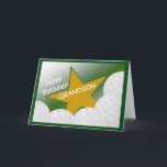 Grandson - Happy Birthday Golf Loving Grandson! Card<br><div class="desc">Fun card to wish your golf loving grandson a happy birthday. Add a picture of your grandson wearing his favourite gear to the inside of the card for an extra special touch.</div>