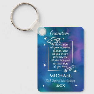 Grandson High School Graduation Custom Name Year Key Ring