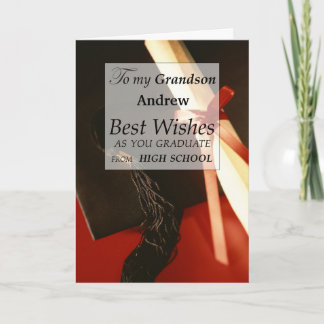 Grandson High School Graduation Name Congratulate Card