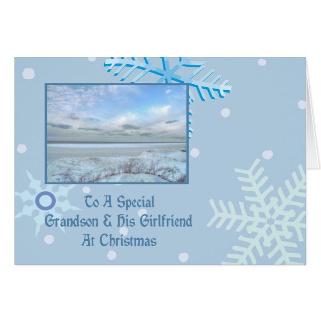 Grandson & His Girlfriend Winter Lake Christmas (Front Horizontal)