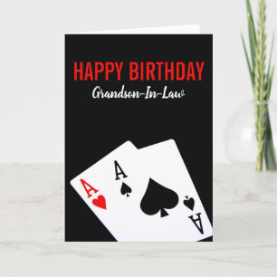 Grandson-in-Law Poker Birthday Card