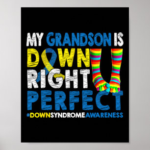 Grandson Is Down Right Perfect Down Syndrome Aware Poster