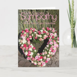 Grandson loss Rose sympathy Card