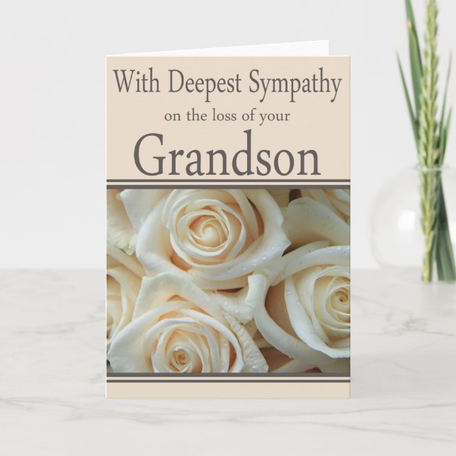 Grandson loss Rose sympathy Card (Front)