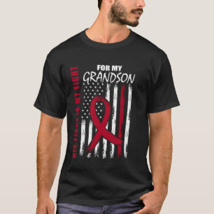 Grandson Multiple Myeloma Awareness American Flag  T-Shirt