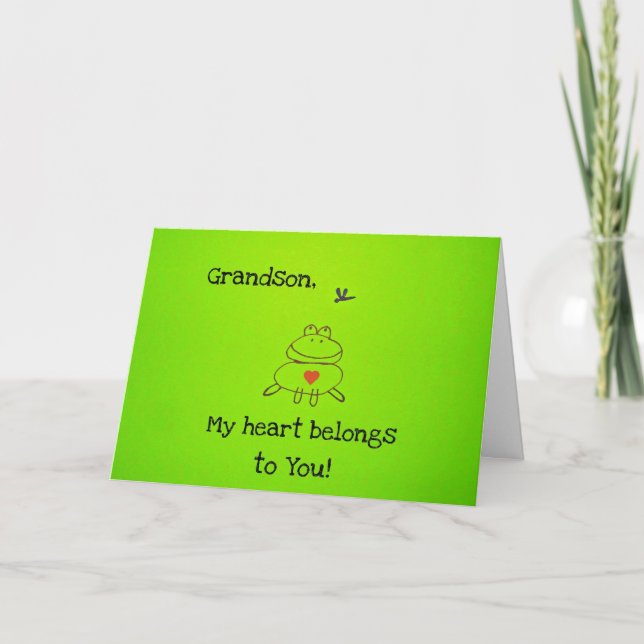 Grandson, my heart belongs to you! holiday card (Front)