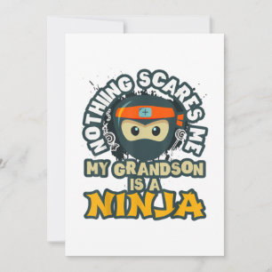 Grandson My Warrior Grandpa Grandma Team You Gift Holiday Card