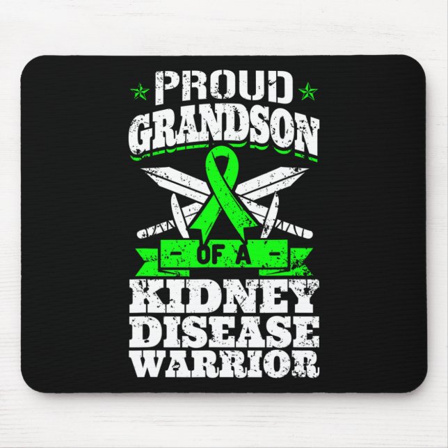 Grandson Of A Kidney Disease Warrior Ckd Awareness Mouse Pad (Front)
