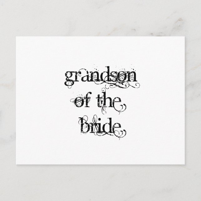 Grandson of the Bride Postcard (Front)