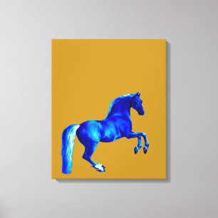 Grandson of the Godolphin Arabian Blu Canvas Print