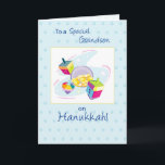 Grandson on Hanukkah Holiday Card<br><div class="desc">Fully Customisable. This card is fully designed on the inside.A matching card for granddaughternis available.</div>