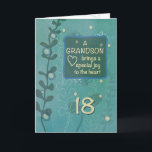 Grandson Religious 18th Birthday Green Hand Drawn Card<br><div class="desc">You should be left out on the celebration of your grandson’s 18th birthday. Join in by sending him this card on that special day. The hand drawn look of this card makes it more appealing.</div>