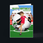 Grandson Soccer Football Birthday Greeting Card<br><div class="desc">Soccer / Football Birthday Greeting Card</div>