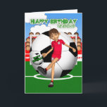 Grandson Soccer Football Birthday Greeting Card<br><div class="desc">Soccer / Football Birthday Greeting Card</div>