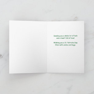 Grandson St Patricks Day Cute Giraffe Shamrocks Card