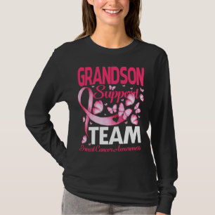 GRANDSON Support Team gift Breast Cancer Awareness T-Shirt