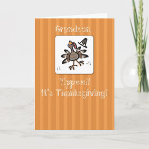 Grandson, Thanksgiving Turkey, Religious Holiday Card