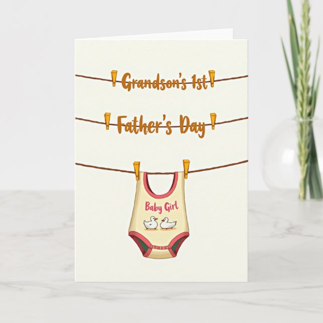 Grandsons 1St Fathers Day Card (Front)
