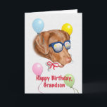 Grandson's Birthday Card with Labrador Dog<br><div class="desc">This digital painting is based on photographs of a young labrador retriever dog named Abby.    She makes a great birthday greeting card.</div>