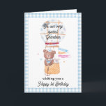 Grandson's Birthday Teddy Bear Greeting Card<br><div class="desc">Grandson's First Birthday Teddy Bear Greeting Card. Celebrate your Grandson's first birthday with this adorable watercolor Teddy Bear. Customise it for your grandson or add their name for a personalised touch. Perfect for kids, this whimsical card brings joyful wishes and a sense of wonder to their birthday celebration. Make their...</div>