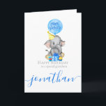 Grandson's Birthday Unforgettable! Card<br><div class="desc">As your grandson’s birthday approaches, I wanted to share a fantastic way to make his special day even more memorable. Imagine celebrating with a sweet baby elephant theme that he will absolutely adore! We have an adorable personalised baby card featuring a charming baby elephant, perfect for any little boy. You...</div>