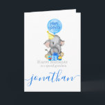 Grandson's Birthday Unforgettable! Card<br><div class="desc">As your grandson’s birthday approaches, I wanted to share a fantastic way to make his special day even more memorable. Imagine celebrating with a sweet baby elephant theme that he will absolutely adore! We have an adorable personalised baby card featuring a charming baby elephant, perfect for any little boy. You...</div>