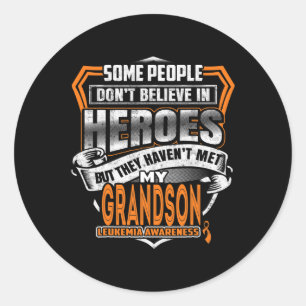 Grandson's Fight Is My Fight Leukaemia Awareness 1 Classic Round Sticker