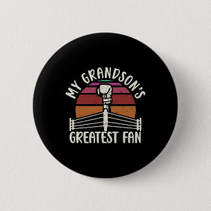 Grandson's Greatest Fan Boxing Grandma Boxing Gran 6 Cm Round Badge