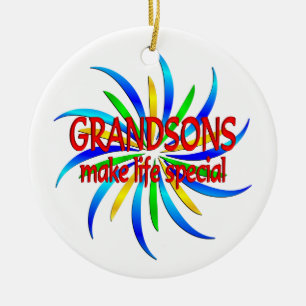 Grandsons Make Life Special Ceramic Tree Decoration