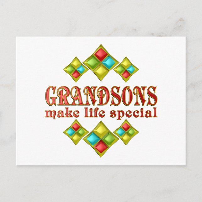 GRANDSONS MAKE LIFE SPECIAL POSTCARD (Front)