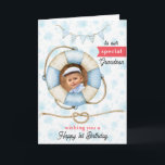 Grandson's Photo Birthday Nautical Greeting Card<br><div class="desc">Grandson's Photo Birthday Nautical Greeting Card. Celebrate your Grandson's first birthday with this adorable Nautical card. Customise it for your grandson or add their name for a personalised touch. Perfect for kids, this whimsical card brings joyful wishes and a sense of wonder to their birthday celebration. Make their day unforgettable!...</div>