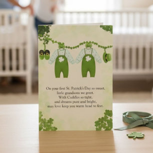 Grandsons Twins First St Patricks Day Card