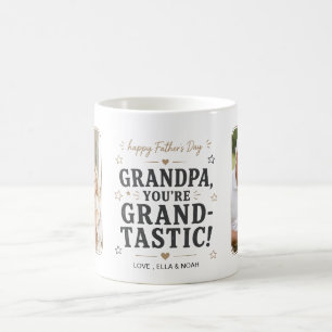 Grandtastic Father's Day Gold Star Multi Photo Coffee Mug