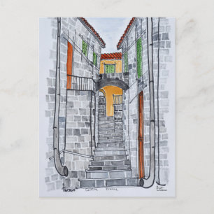 Granite Buildings, Sartene Corsica, France Postcard