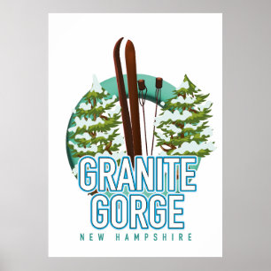 Granite Gorge new Hampshire ski Poster