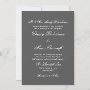 Granite Grey Contemporary Complementary Colour Invitation