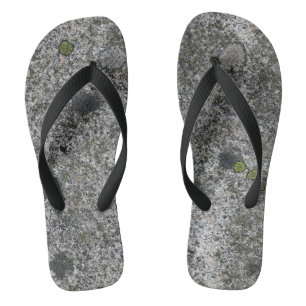 Granite Grey Rock with Green Moss Jandals