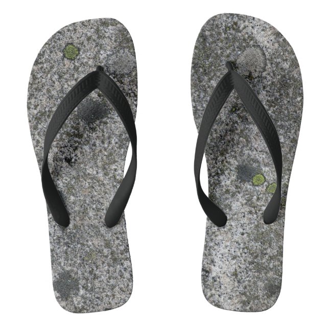 Granite Grey Rock with Green Moss Jandals (Footbed)