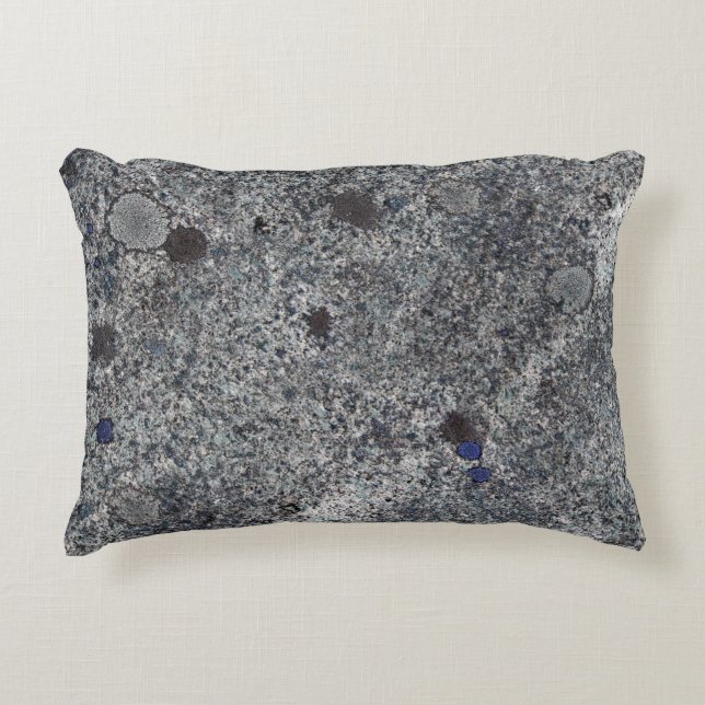 Granite Grey with Blue Details Decorative Cushion (Front)
